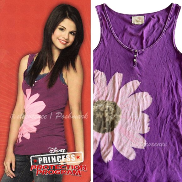 2000s Flower Henley Tank ASO Princess Protection Program / WoWP - Picture 2 of 9